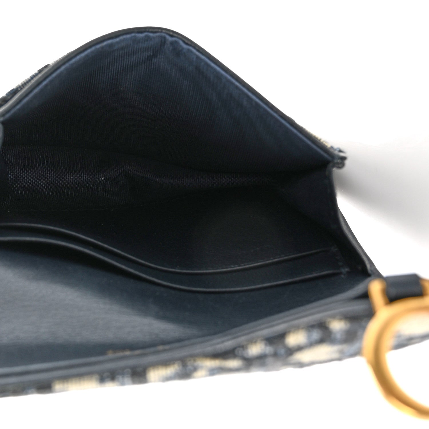 Christian Dior Oblique Saddle Card Holder Blue 5 of 8