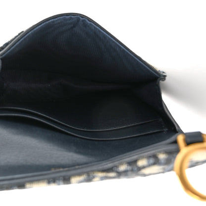 Christian Dior Oblique Saddle Card Holder Blue 5 of 8