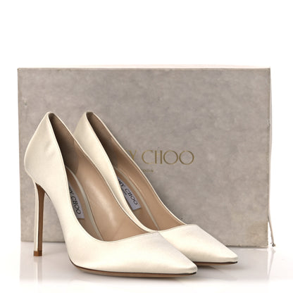 Jimmy Choo Satin Romy 100 Pumps 39 Ivory 10 of 10