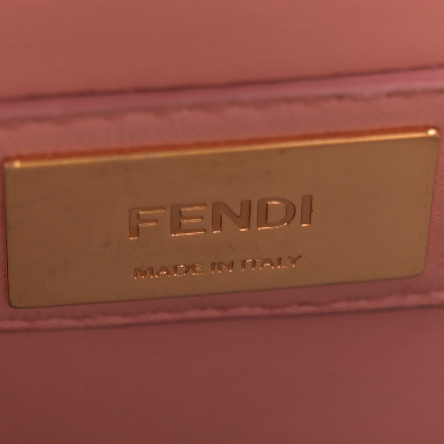 Fendi Vitello Seta Shiny Nappa Medium Peekaboo Iconic Satchel Grigio Polvere Bois de Rose 7 of 18