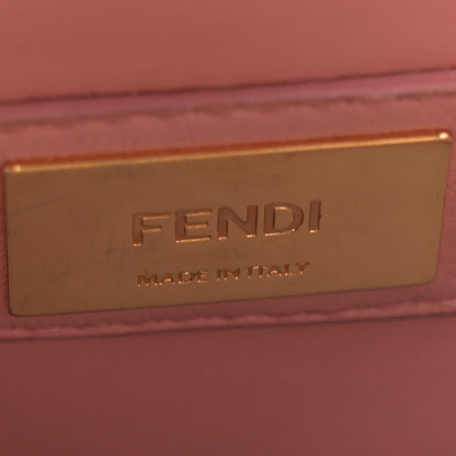Fendi Vitello Seta Shiny Nappa Medium Peekaboo Iconic Satchel Grigio Polvere Bois de Rose 7 of 18