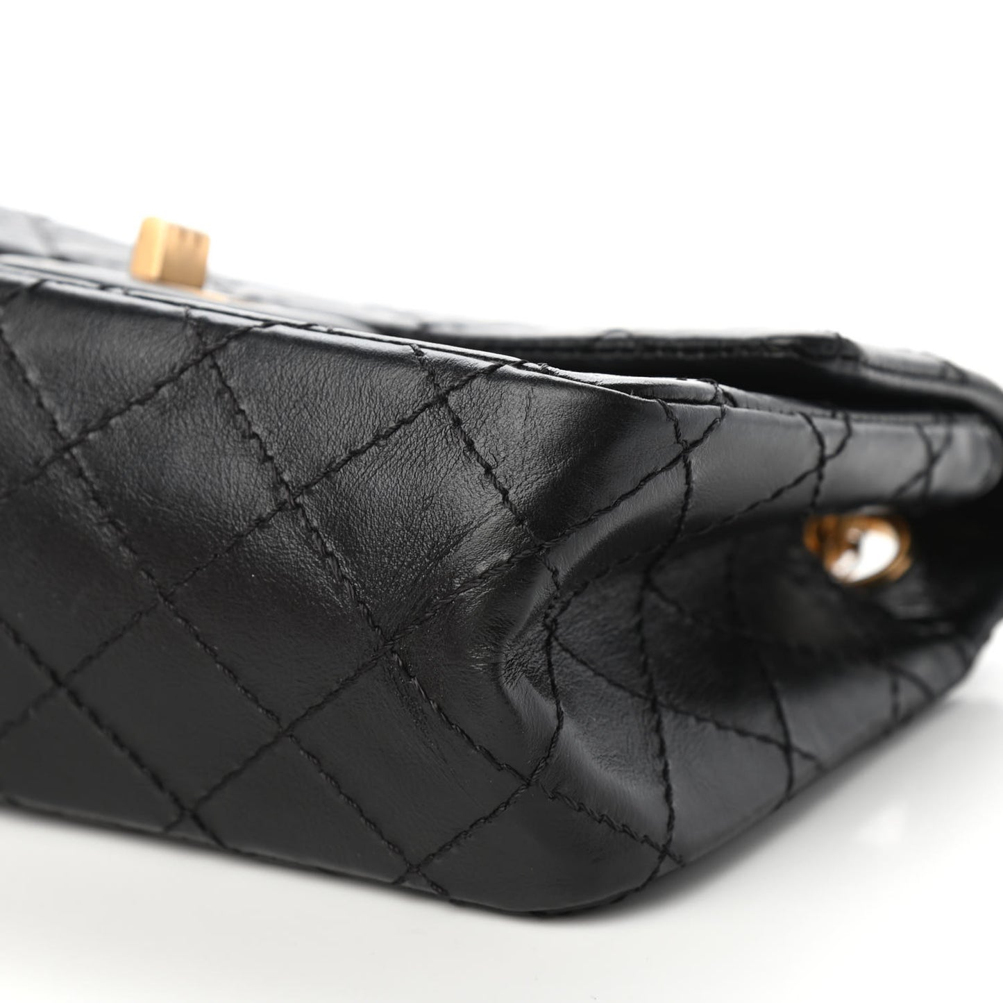 Aged Calfskin Quilted 2.55 Reissue Mini Flap Black