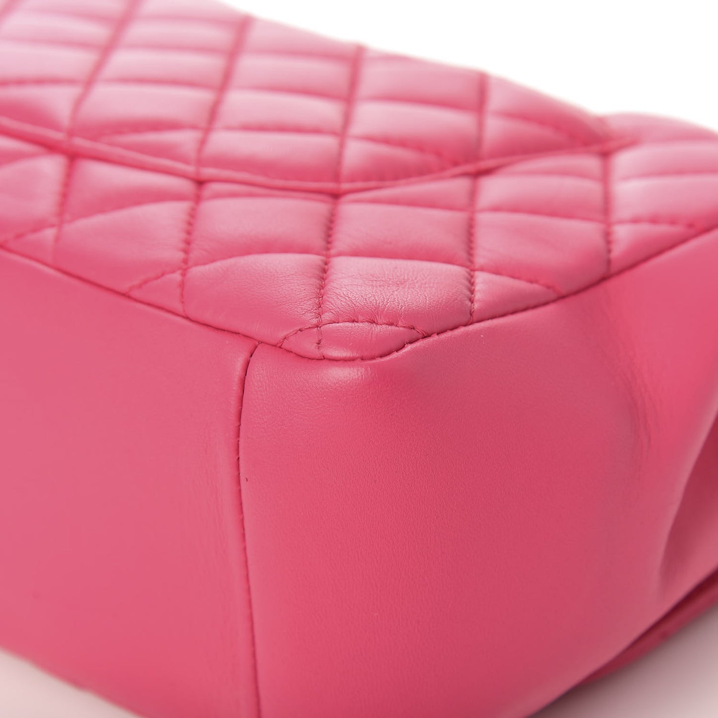 Lambskin Quilted Jumbo Mademoiselle Chic Flap Fuchsia