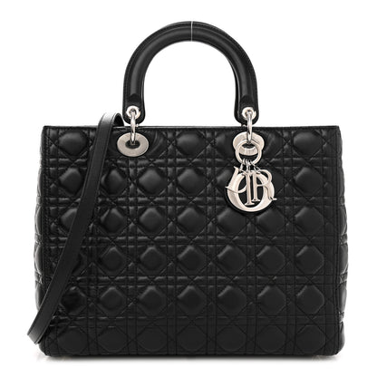 Christian Dior Lambskin Cannage Large Lady Dior Black 1 of 13