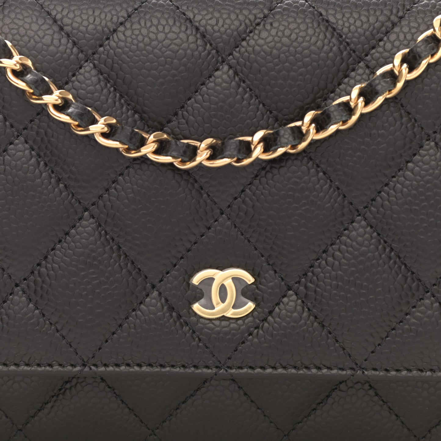Caviar Quilted Wallet On Chain WOC Black
