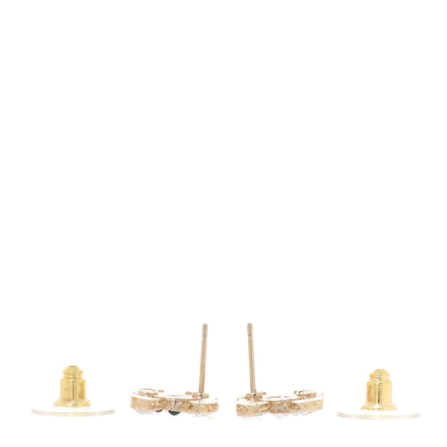 Pearl Crystal CC Earrings Gold Multicolor