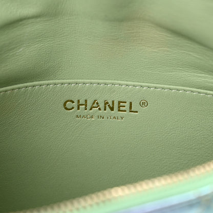 Chanel Gradient Metallic Lambskin Quilted Walking Mood Waist Bag Fanny Pack Pink Purple Green 6 of 14