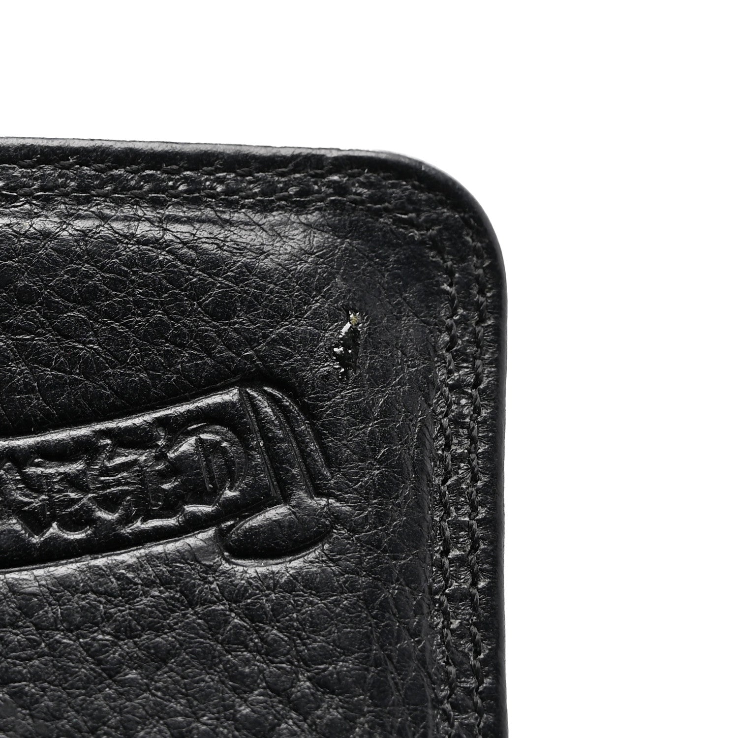 Chrome Hearts Grained Calfskin Grommet Card Holder Black 9 of 9