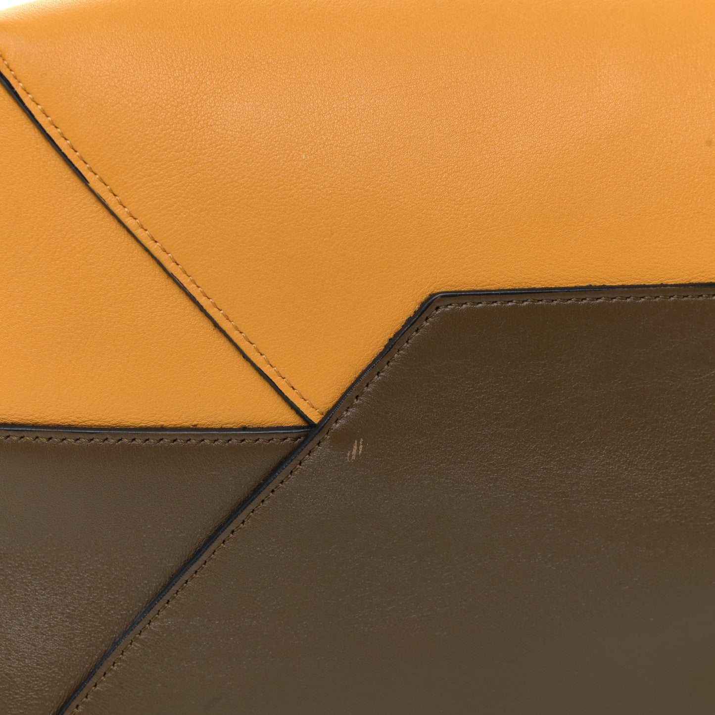 Shiny Smooth Calfskin Twisted Cabas Yellow Khaki