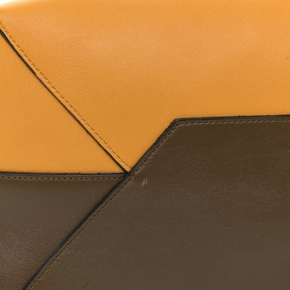 Celine Shiny Smooth Calfskin Twisted Cabas Yellow Khaki 12 of 19