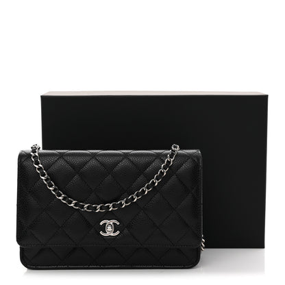 Chanel Caviar Quilted CC Turnlock Wallet On Chain WOC Black 12 of 12