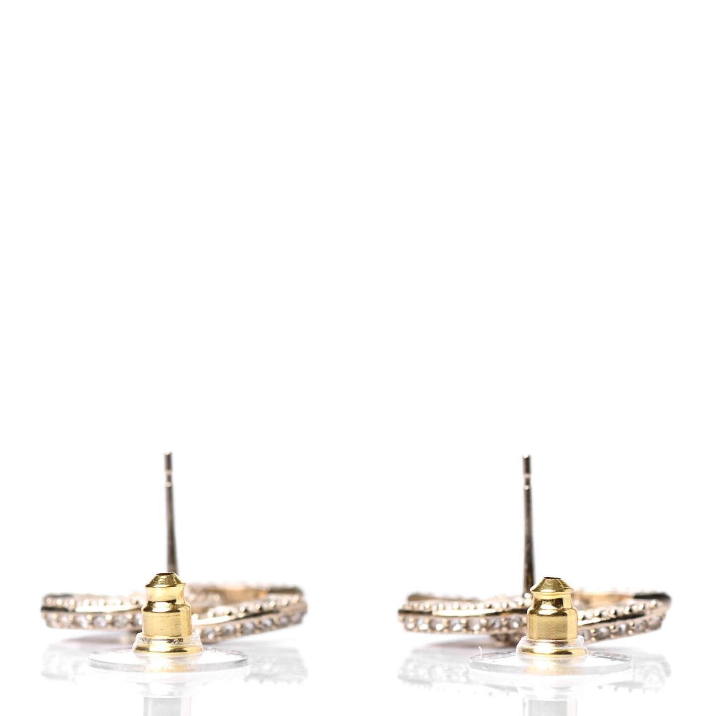 Crystal Timeless CC Earrings Light Gold