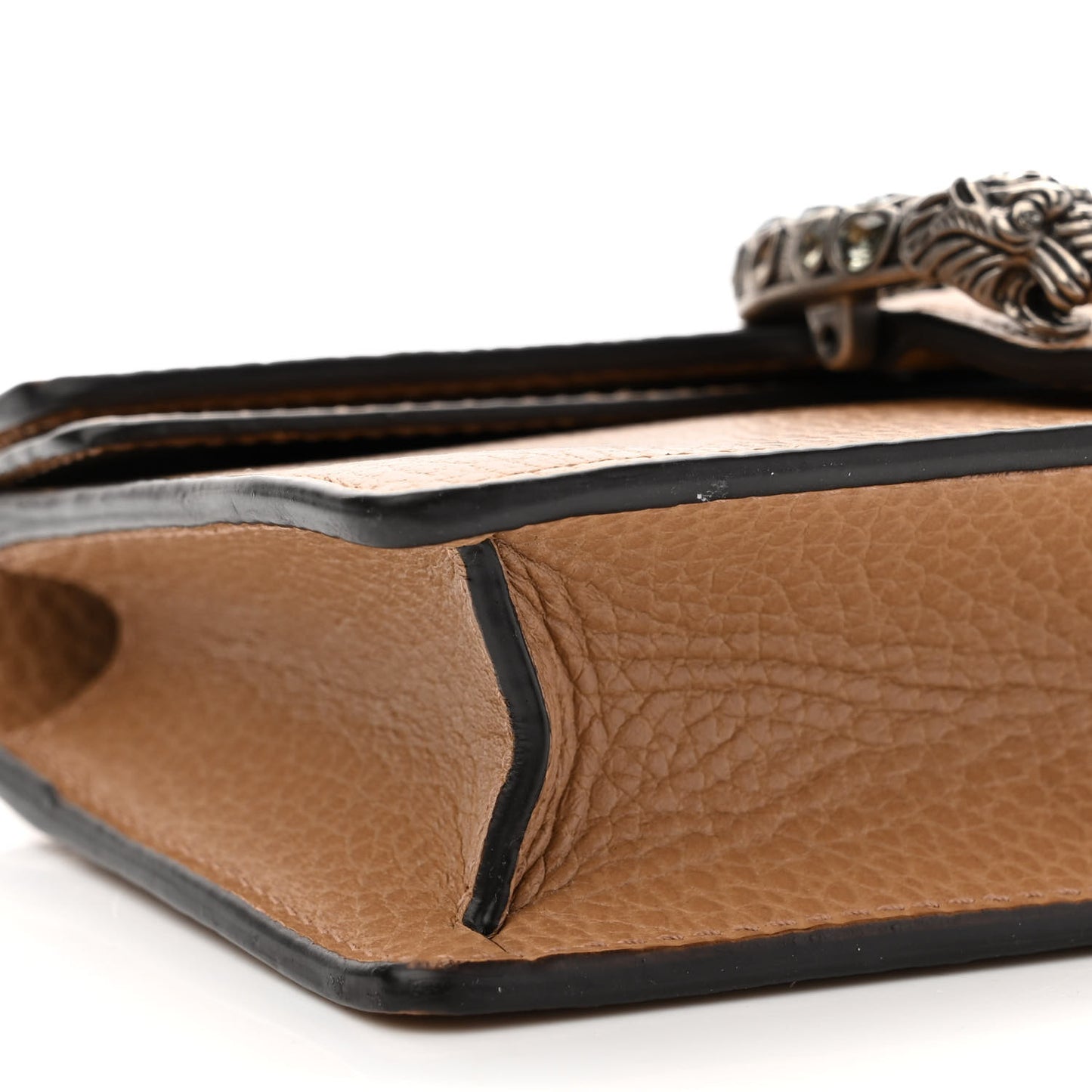 Dollar Calfskin Crystal Super Mini Dionysus Shoulder Bag Natural Tan Black Diamond