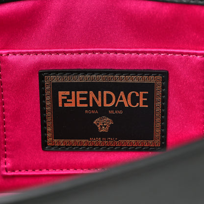 Fendi X VERSACE Vitello Seta Fendace Brooch Baguette Black 6 of 11