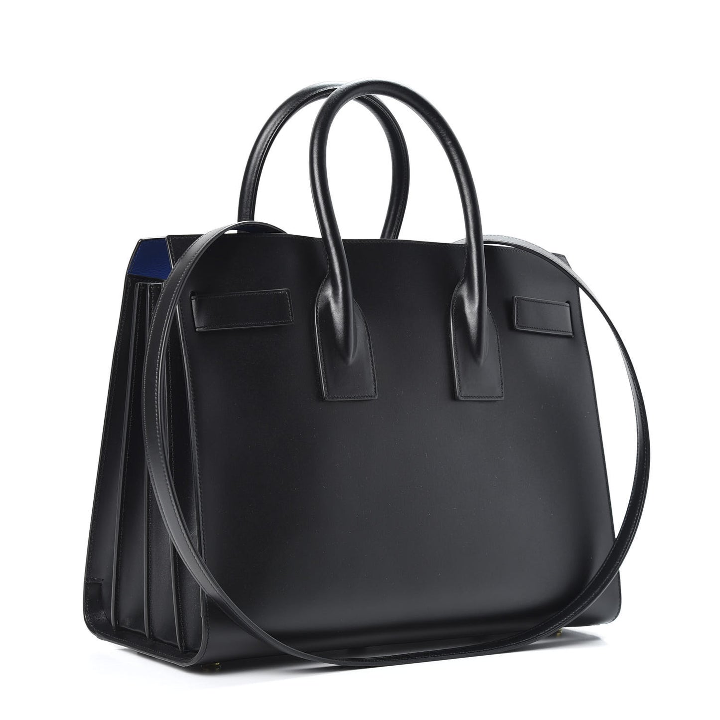 Calfskin Small Sac De Jour Black Royal Blue
