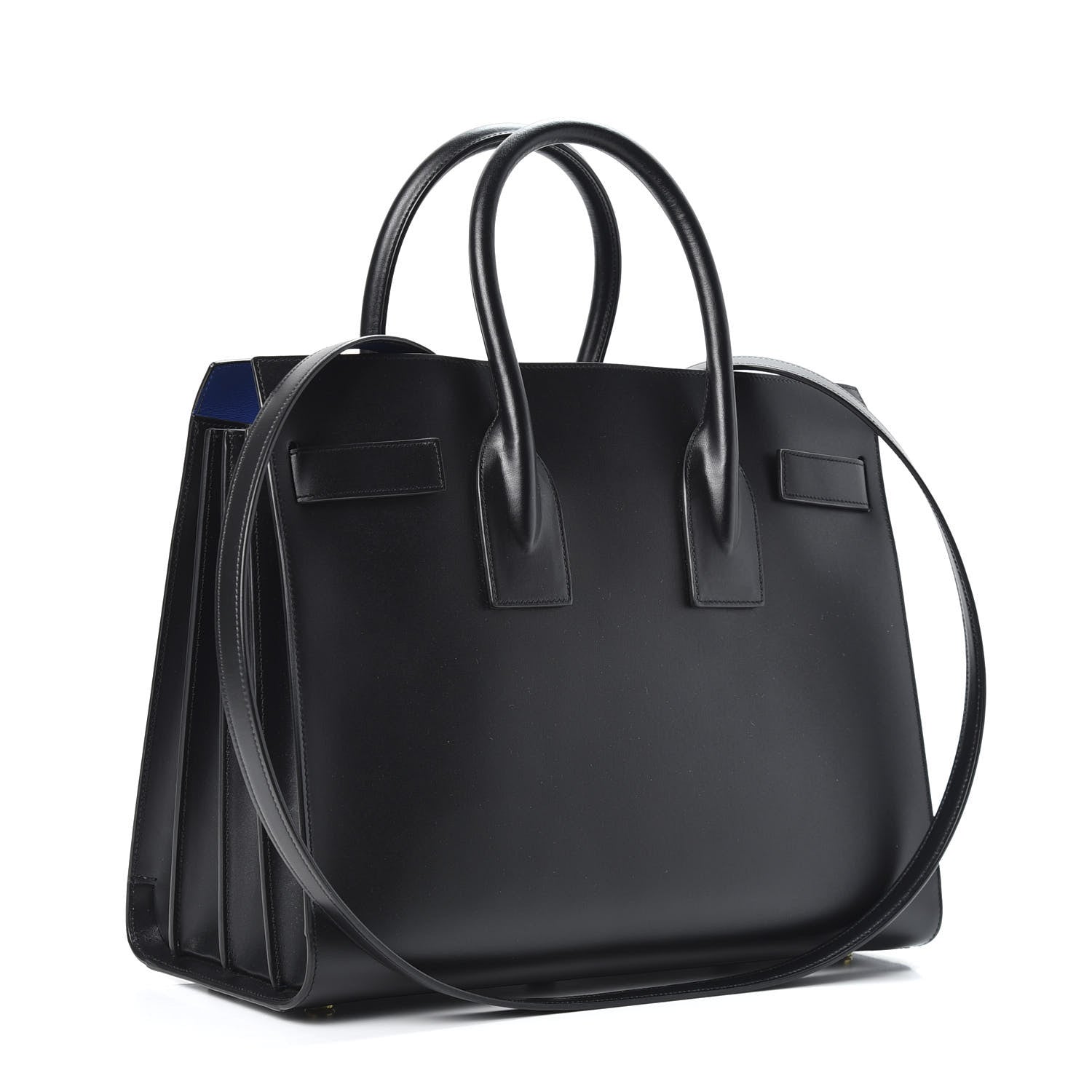 Saint Laurent Calfskin Small Sac De Jour Black Royal Blue 2 of 9