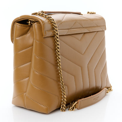 Saint Laurent Calfskin Y Quilted Monogram Small Loulou Chain Satchel Dark Natural 3 of 11