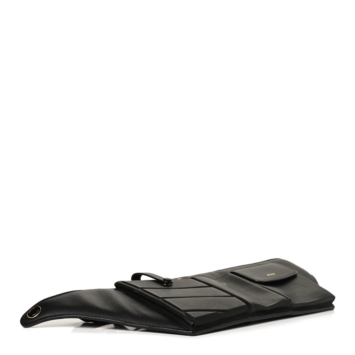 Fendi Vitello Grace Matte 3 Pocket Belt Pouch Black 3 of 10