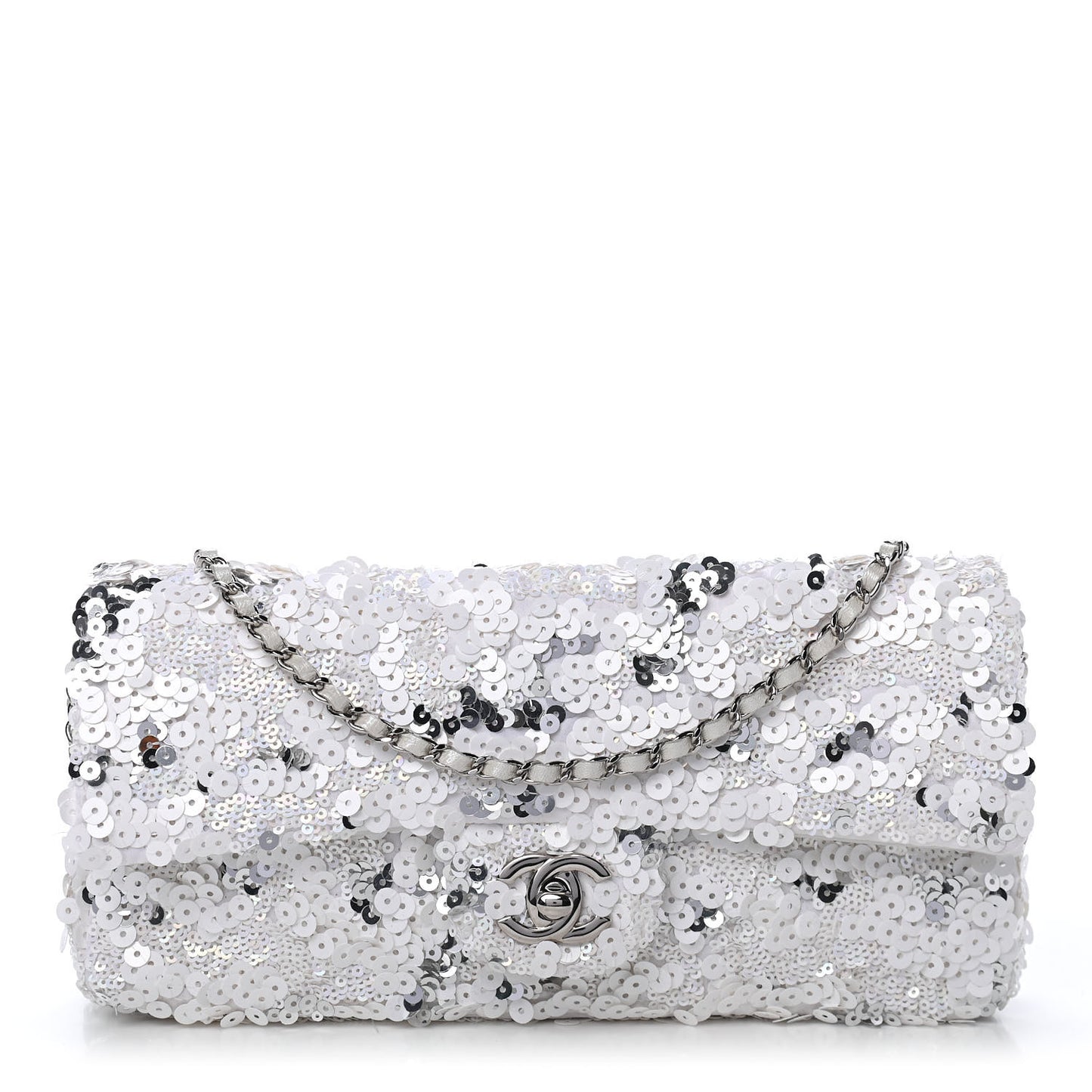 Sequin East West Flap Dark White