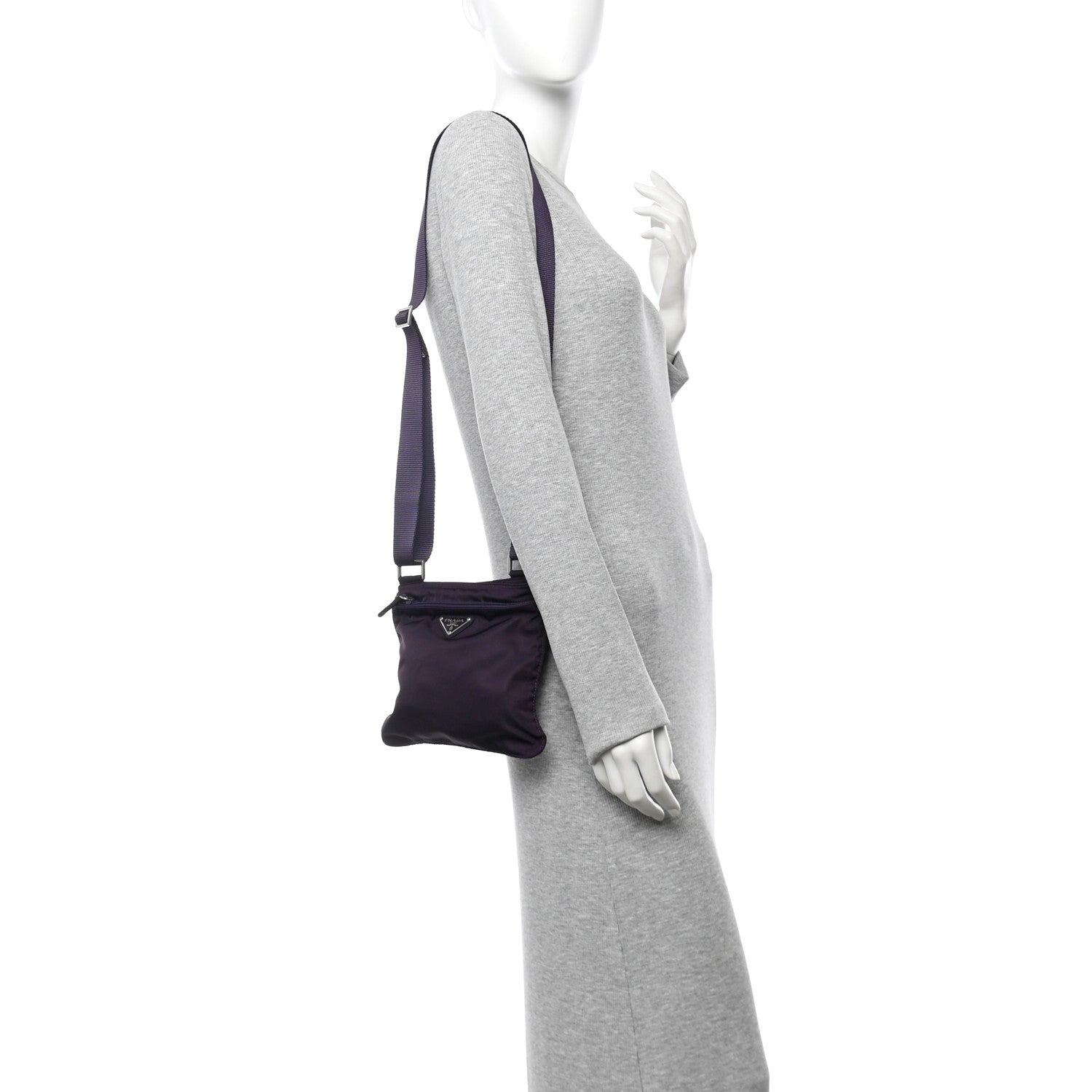 Prada Tessuto Nylon Small Flat Messenger Bag Granato 2 of 11