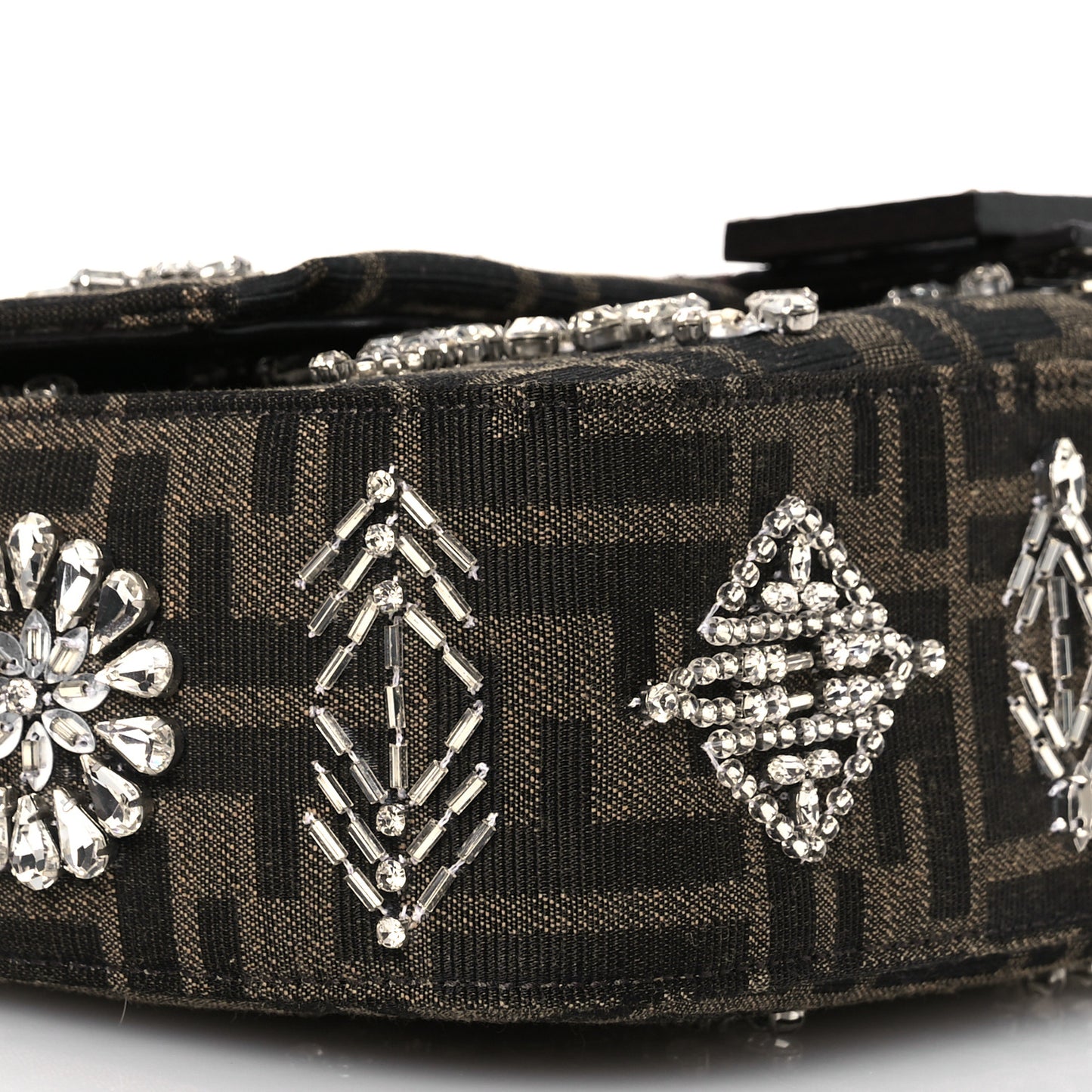 Re-Edition Elaphe Fabric Jacquard FF 1974 Embroidered Baguette Multicolor