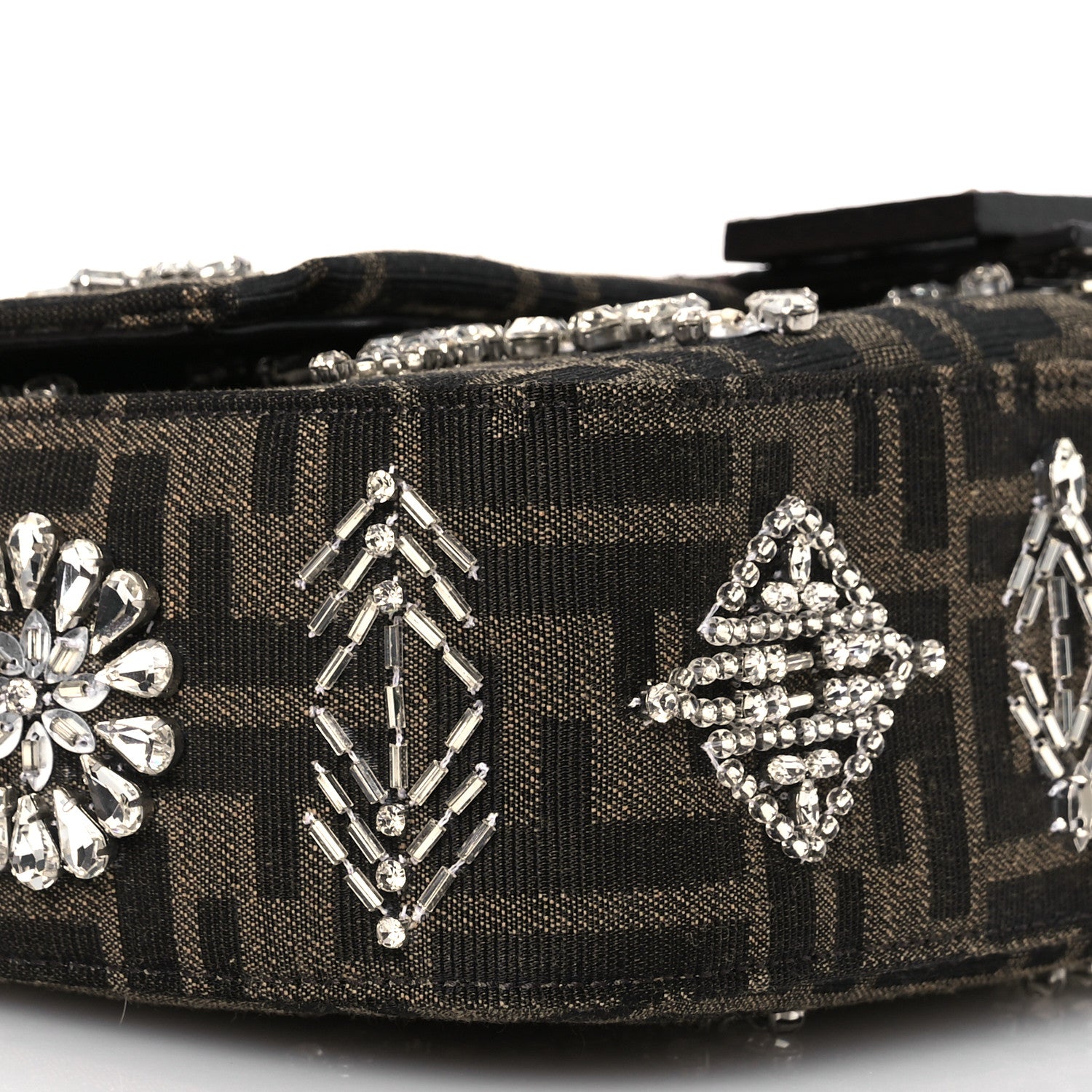 Fendi Re-Edition Elaphe Fabric Jacquard FF 1974 Embroidered Baguette Multicolor 10 of 11