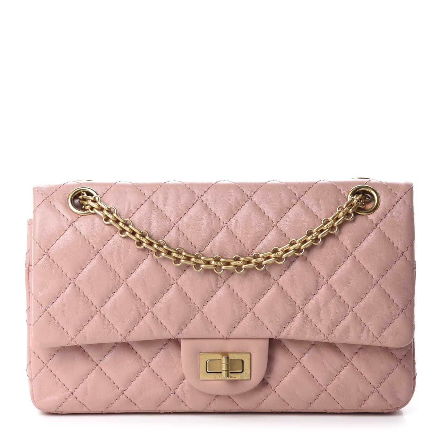 Aged Calfskin Quilted 2.55 Reissue 225 Flap Pink