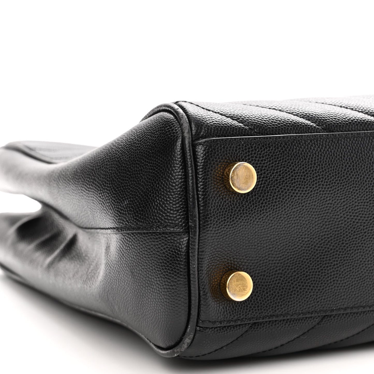 Grain De Poudre Matelasse Chevron Monogram Shopping Bag Black