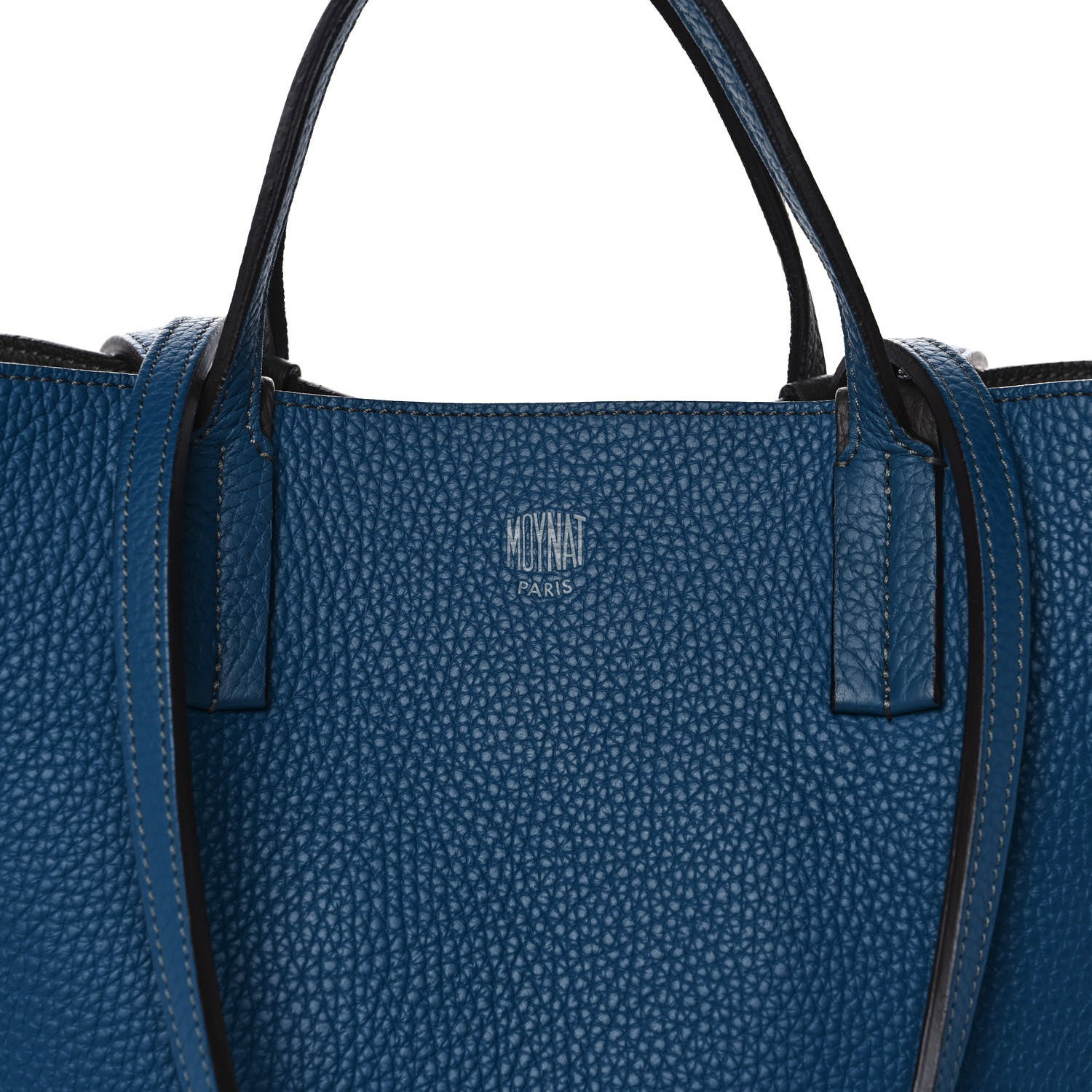 Moynat Taurillon Blush Calfskin Quattro Reversible Tote TPM Blue Zinc 9 of 15