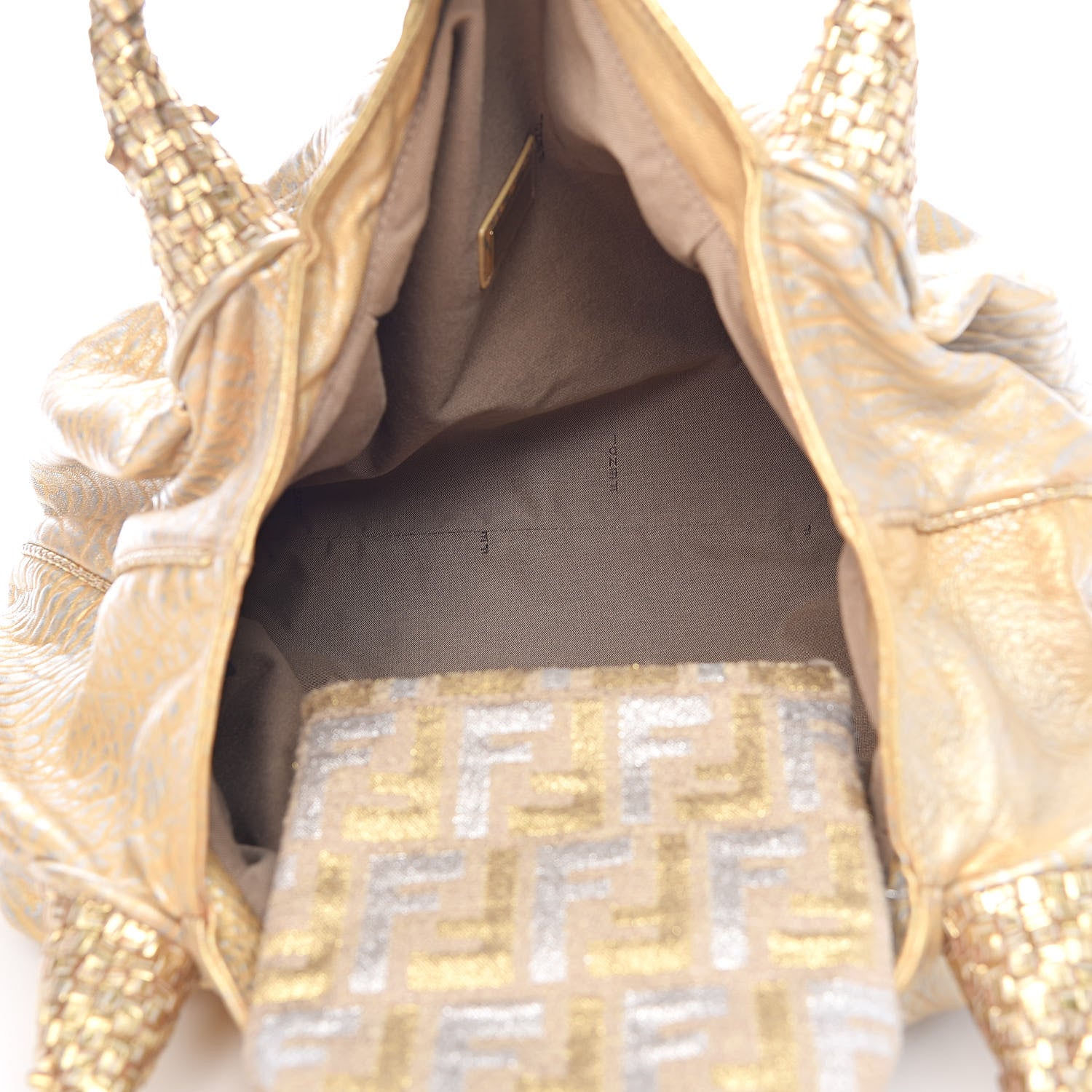Fendi Nappa Nuvolata Bimetal Spy Oro Argento 5 of 11