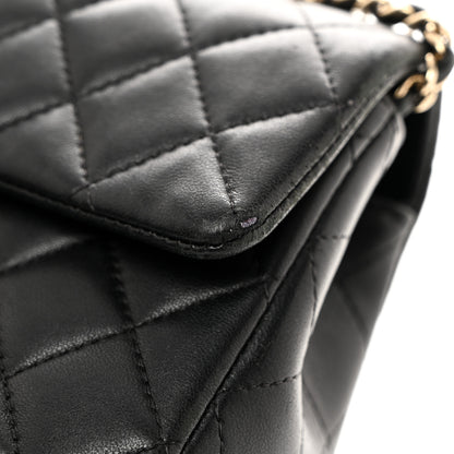 Chanel Lambskin Quilted Mini Lion Charm Top Handle Rectangular Flap Black 17 of 17