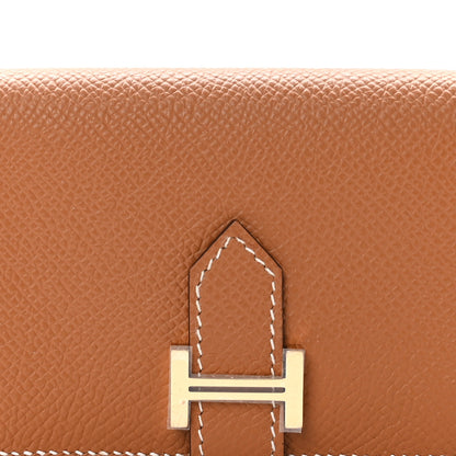 Hermes Epsom Bearn Card Holder Wallet Gold 10 of 11
