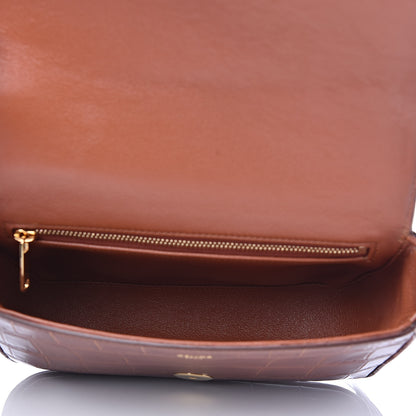 Celine Calfskin Crocodile Embossed Medium Tassel Bag Tan 5 of 12