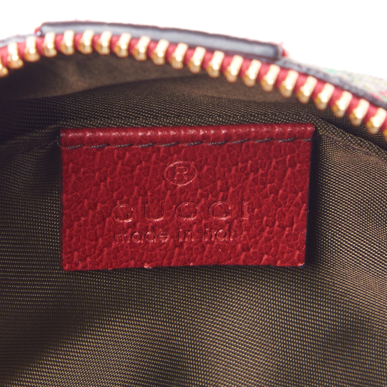 Gucci Soft GG Supreme Monogram Flora Calfskin Small Ophidia Cosmetic Case Beige Ebony Multicolor Rosso 9 of 11