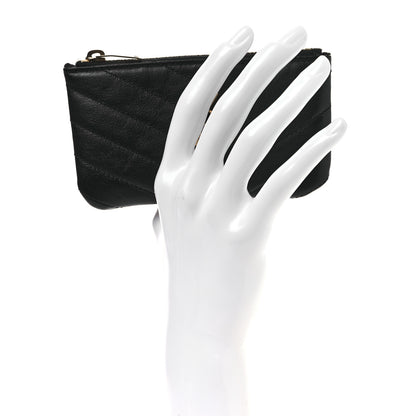 Saint Laurent Calfskin Matelasse Monogram Key Pouch Black 2 of 10