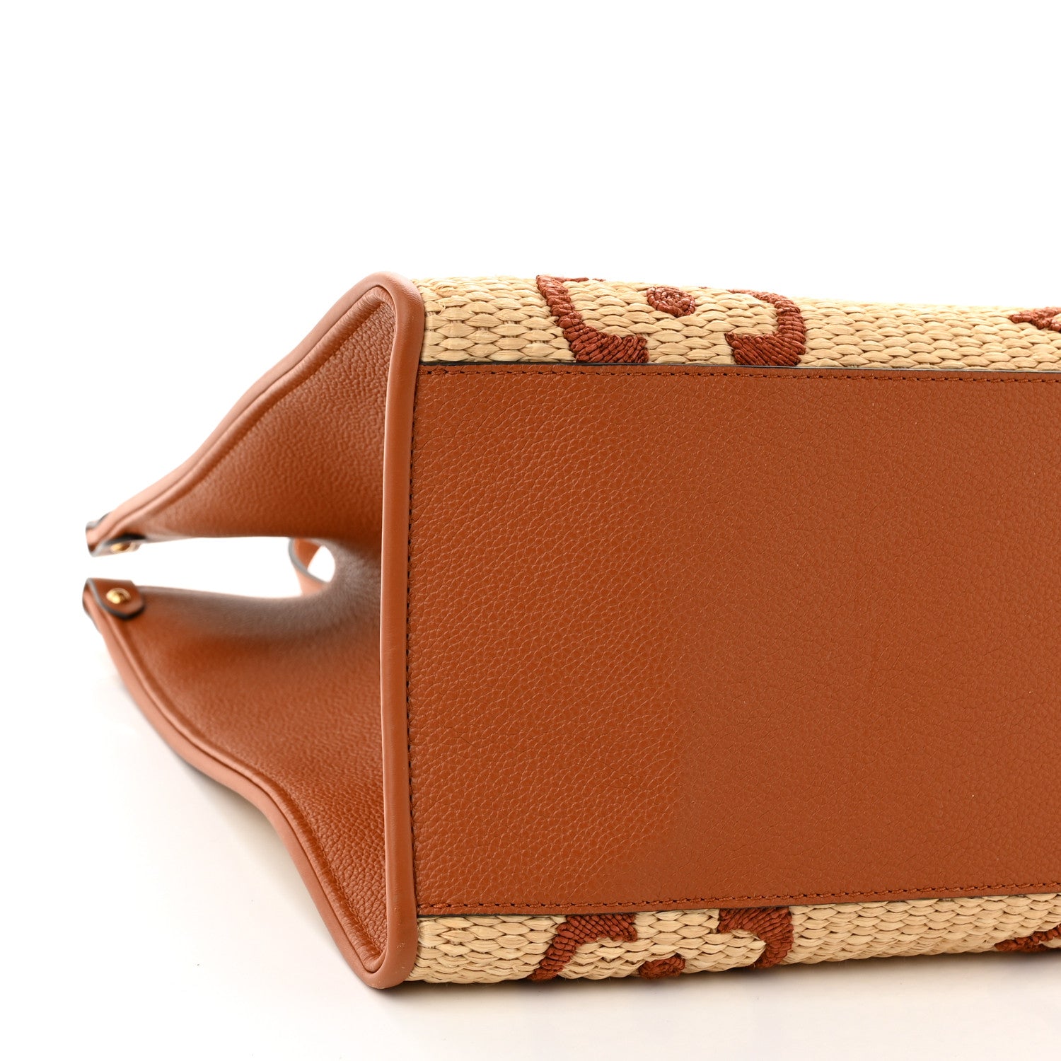 Louis Vuitton Raffia Calfskin Monogram Giant Onthego GM Tan 8 of 9