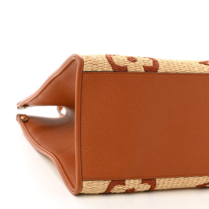 Louis Vuitton Raffia Calfskin Monogram Giant Onthego GM Tan 8 of 9