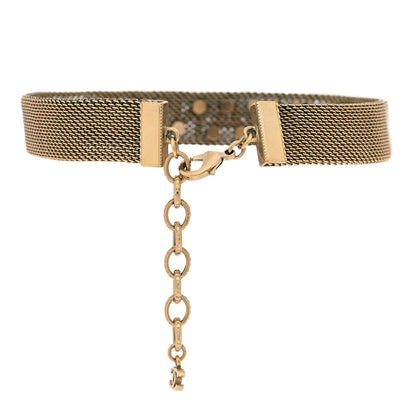 Chanel Mesh Logo Choker Necklace Gold 3 of 5