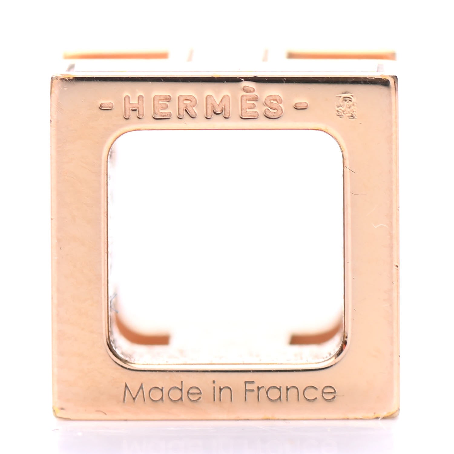 Hermes Rose Gold Lacquered Cage d'H Pendant White 3 of 4