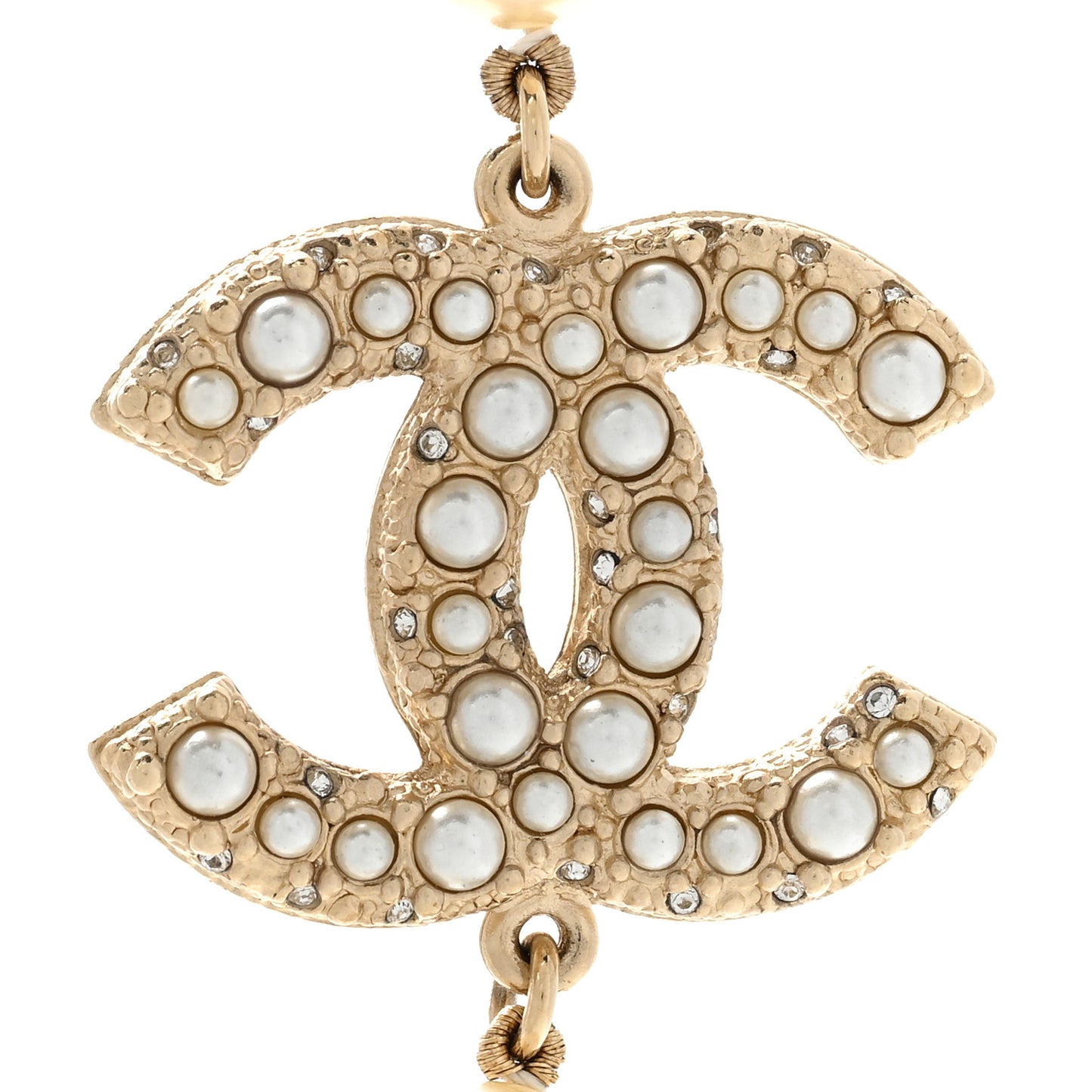 Pearl CC 100th Anniversary Necklace Light Gold