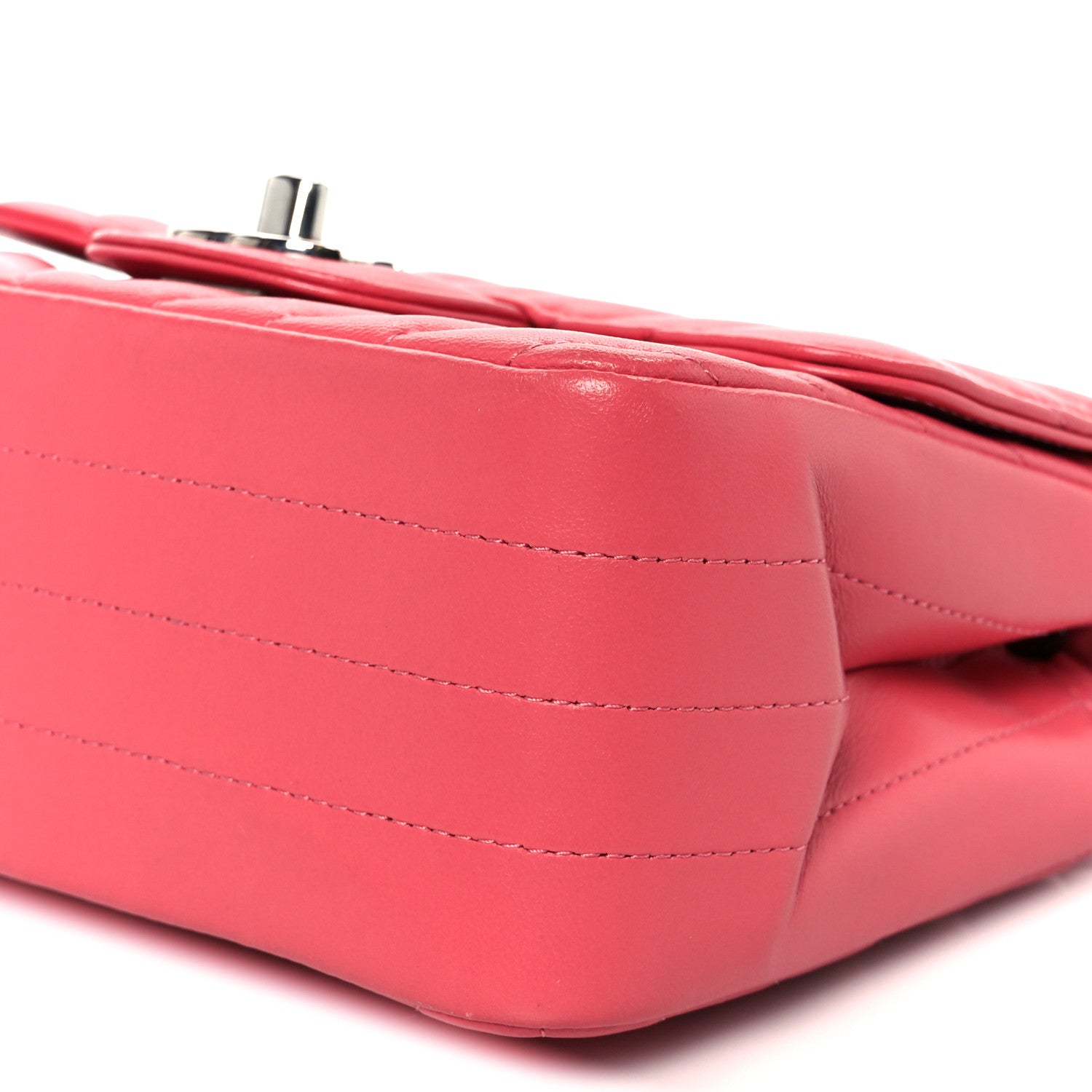 Chanel Lambskin Chevron Quilted Mini Square Flap Pink 11 of 11