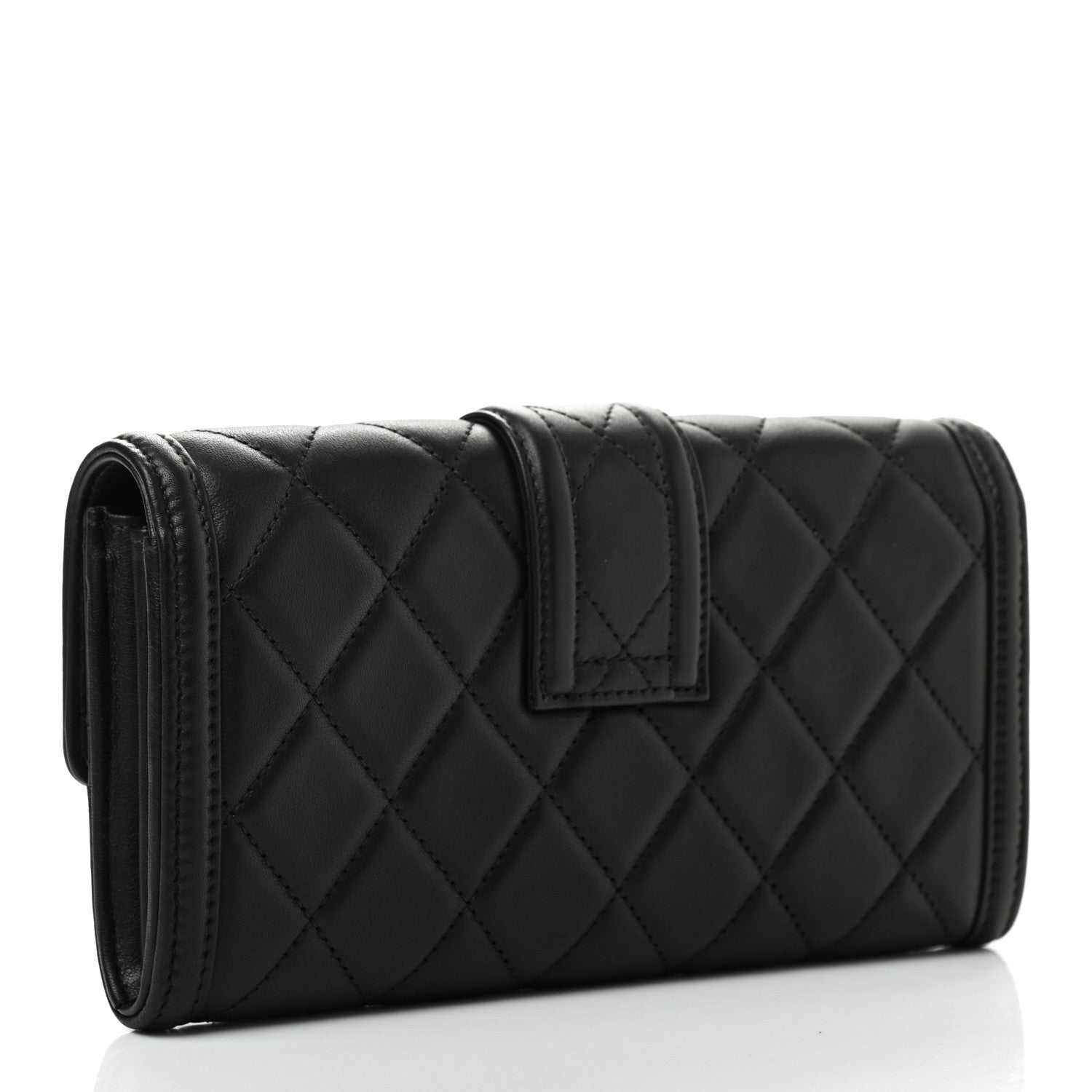 Chanel Lambskin Quilted Elegant CC Long Wallet Black 3 of 8