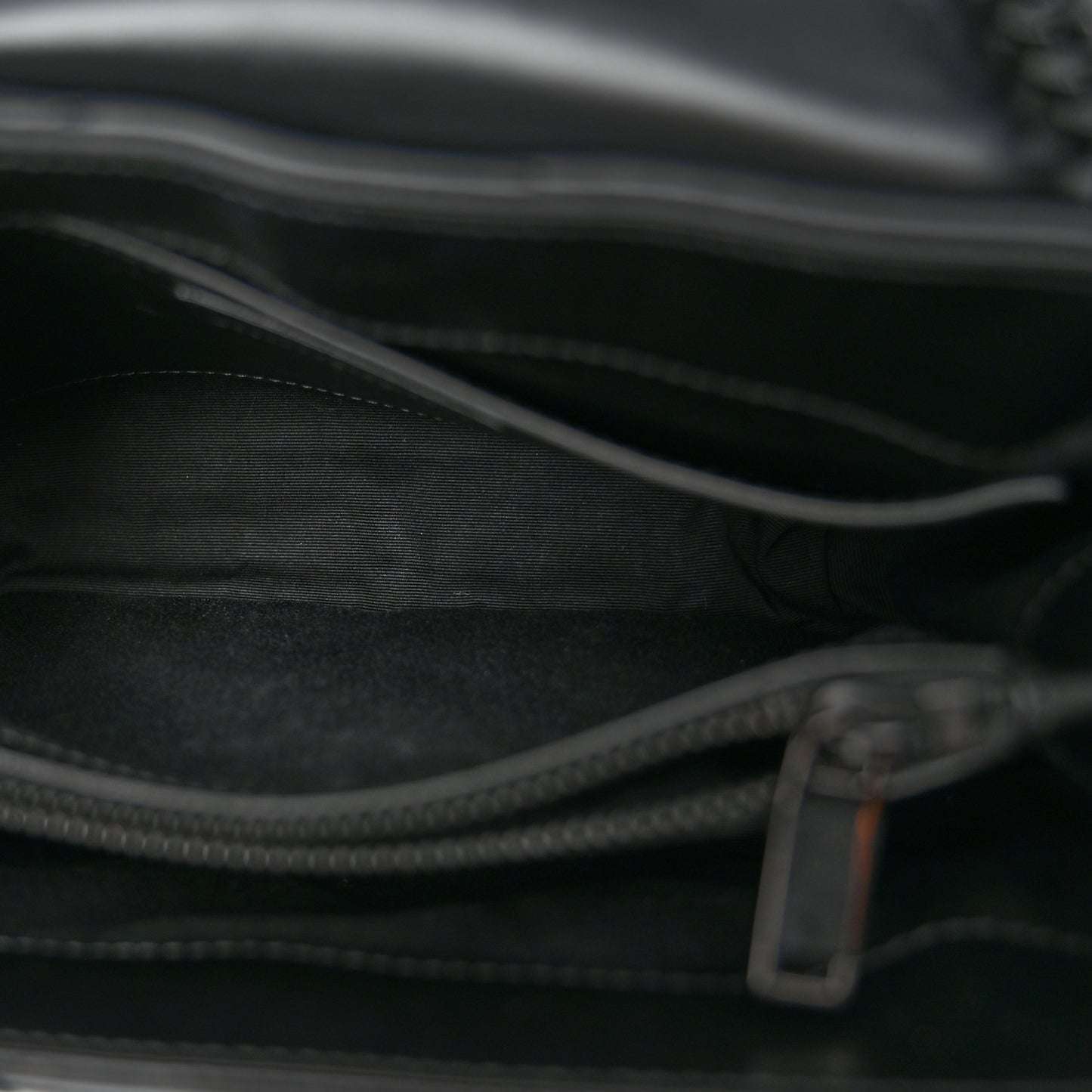 Calfskin Y Quilted Monogram Monochrome Small Loulou Chain Satchel Black
