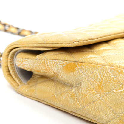 Chanel Crinkled Patent Quilted Medium Double Flap Light Beige 10 of 11