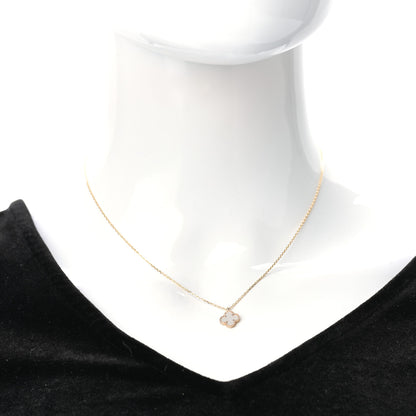 Van Cleef & Arpels 18K Yellow Gold Mother of Pearl Sweet Alhambra Pendant Necklace 2 of 7