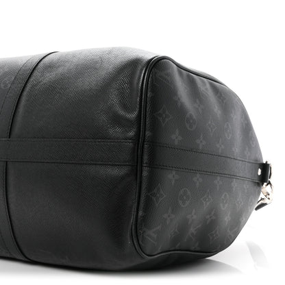 Louis Vuitton Taiga Monogram Eclipse Keepall Bandouliere 50 Black 8 of 8