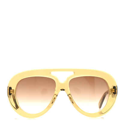 Loewe Acetate Curvy Aviator Sunglasses LW40144U Dark Green Brown 3 of 12