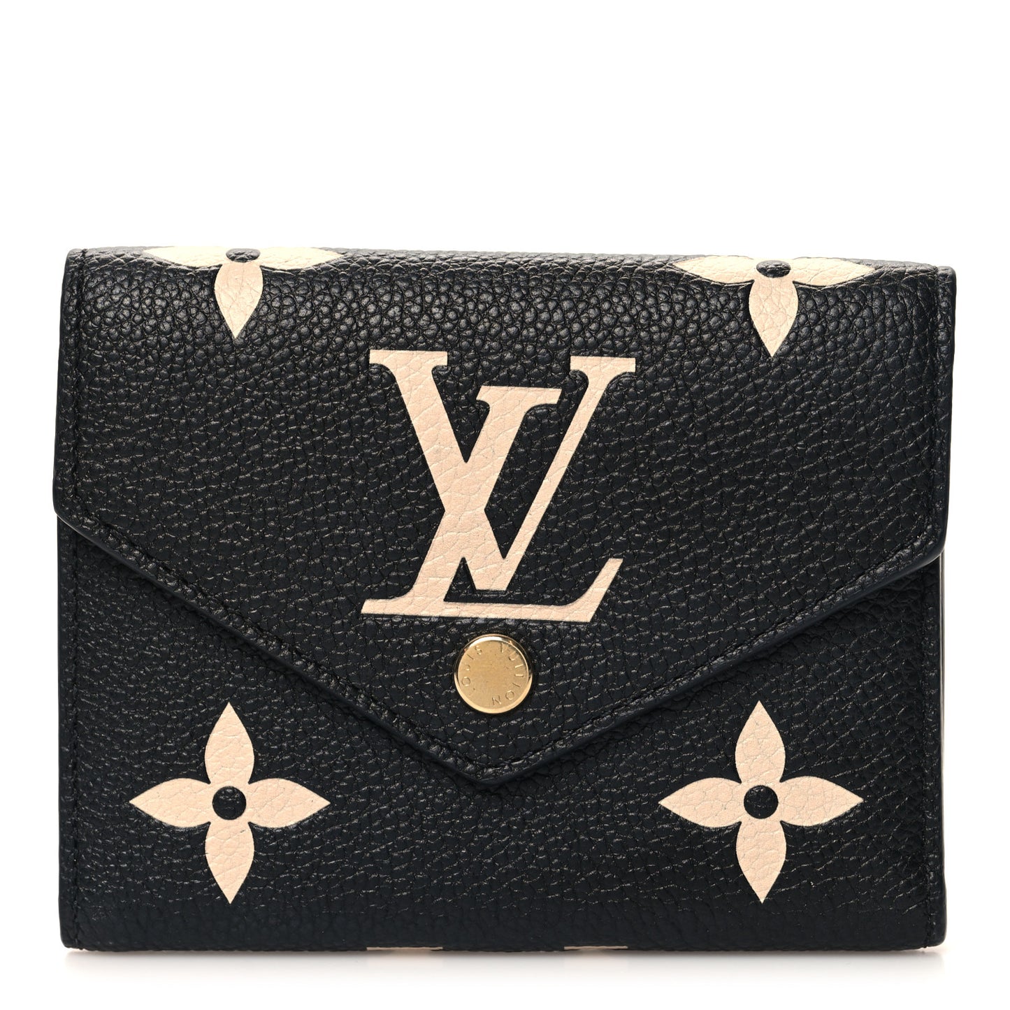 LOUIS VUITTON Empreinte Monogram Giant Victorine Wallet Black Beige