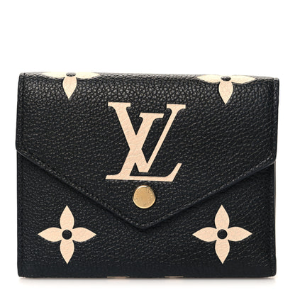 Louis Vuitton LOUIS VUITTON Empreinte Monogram Giant Victorine Wallet Black Beige 1 of 7
