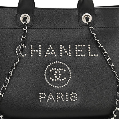 Chanel Caviar Medium Studded Deauville Tote Black 8 of 12